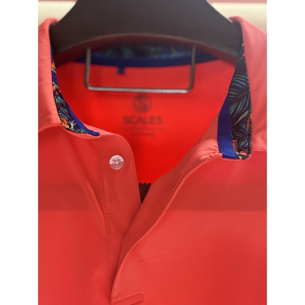 Scales XL Polo Shirt Mens Performance Golf Stretch Short Sleeve Tropical - Picture 4 of 5